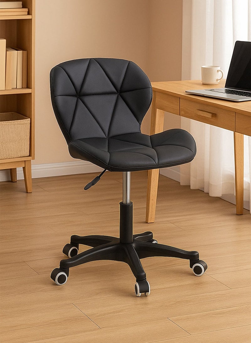 Taimi Ergonomic Desk Chair with Adjustable Height, Computer Chair with Swivel Wheels, Study Chair, Stylish Design Chair Padded with Soft Cushion and High Density Rebound Sponge - Black - Image 5